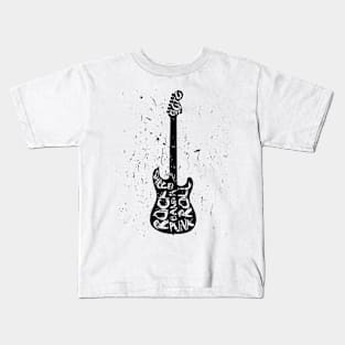 Electric Guitar Typography Kids T-Shirt